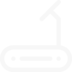 A white icon of a golf club on a green background